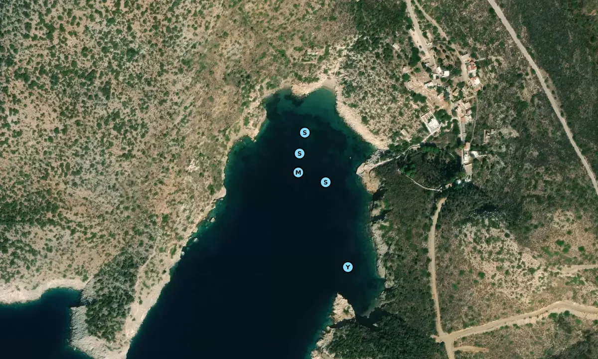 Satelite image of Agios Ioannis beach