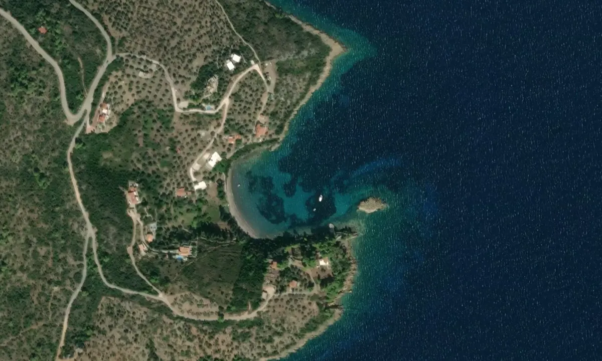 Satelite image of Agios Petros Bay