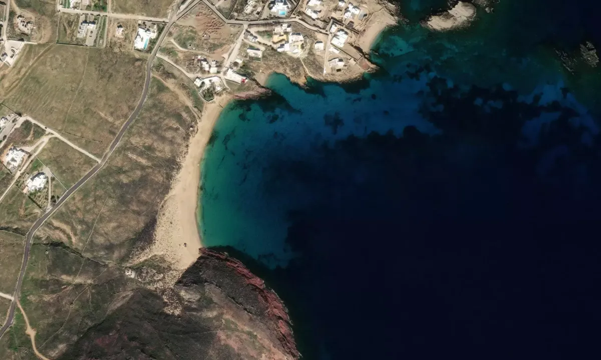 Flyfoto av Agios Sostis Beach