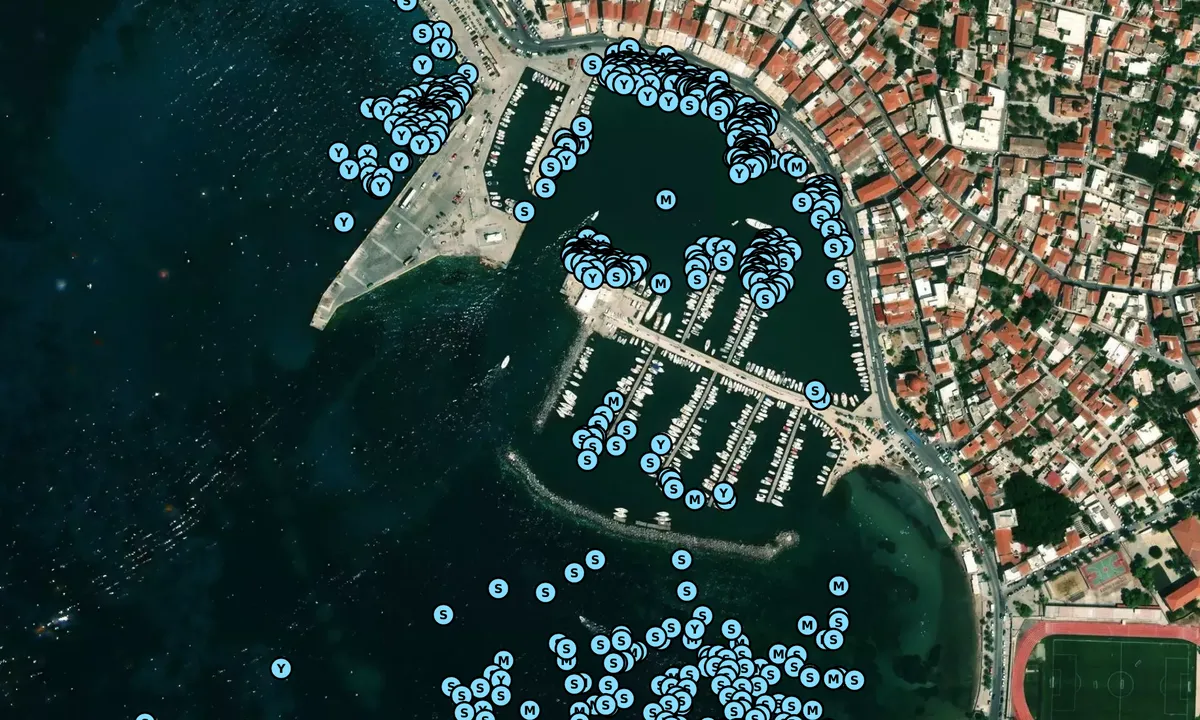 Satelite image of Aigina Town Port