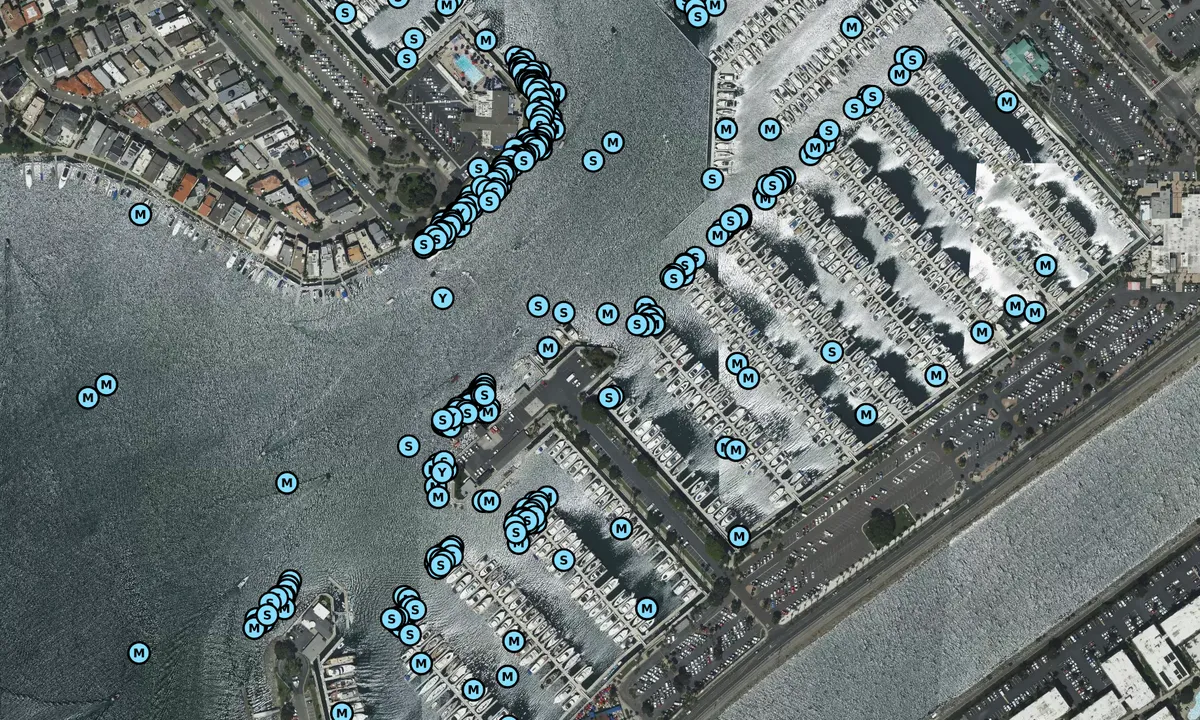 Satelite image of Alamitos Bay Marina