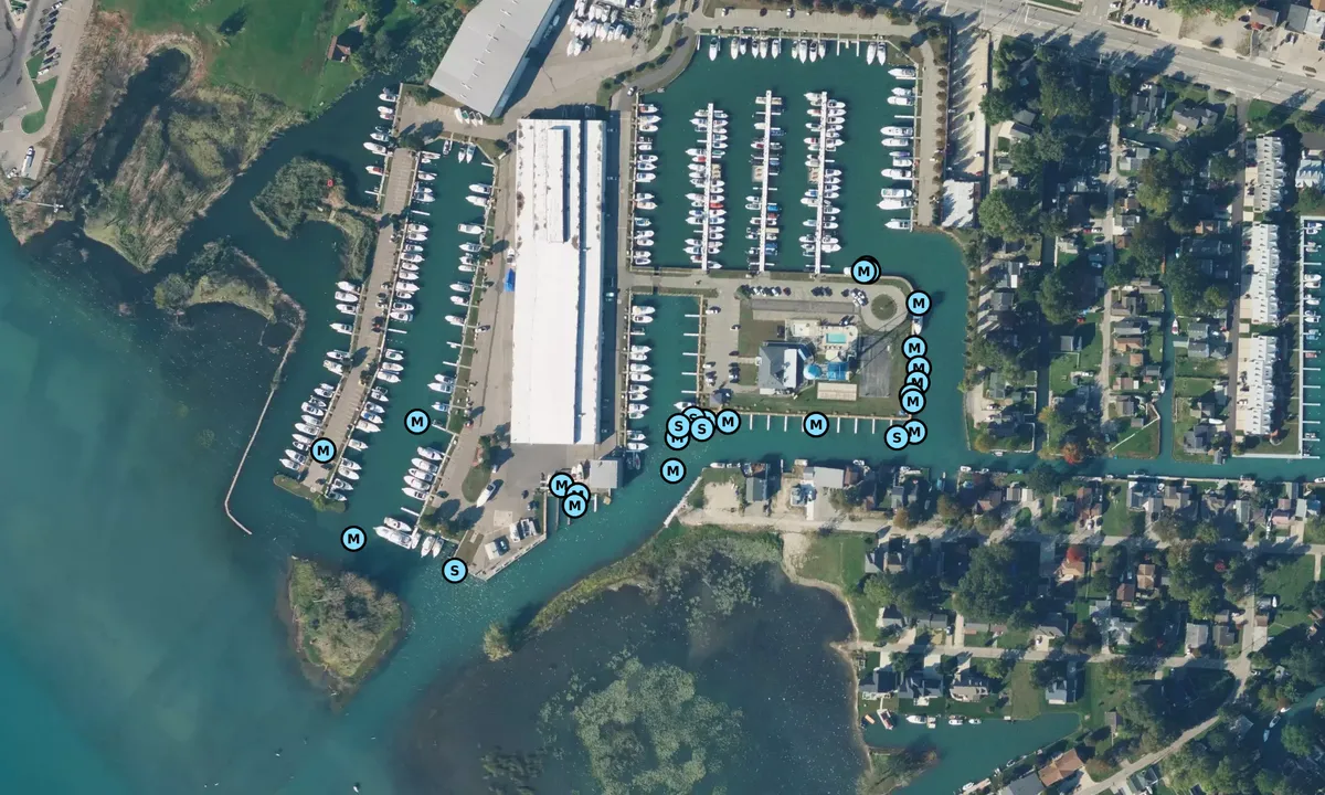Satelite image of Algonac Harbor Club