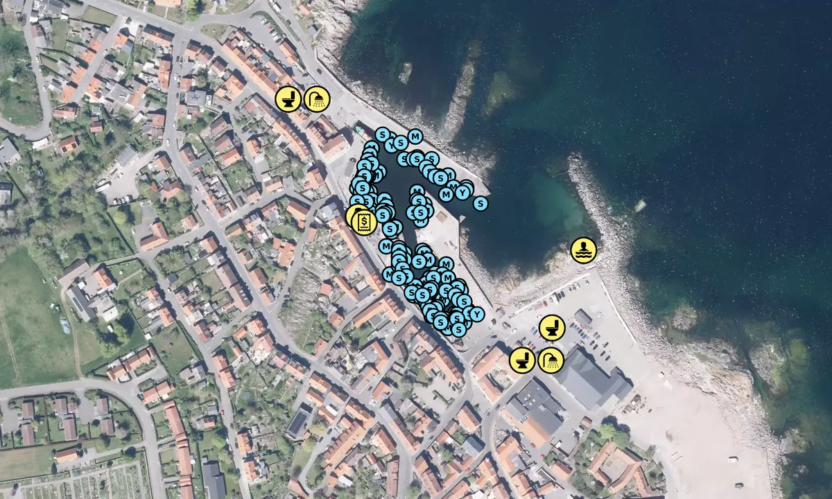 Satelite image of Allinge Havn