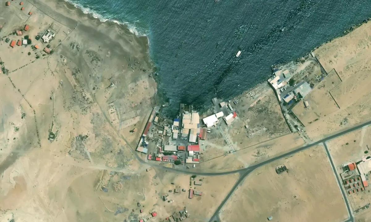 Satelite image of Amelia Beach, Angola