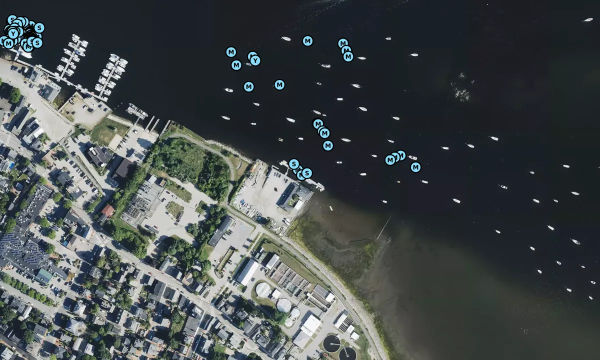 Satelite image of American Yacht Club - Newburyport