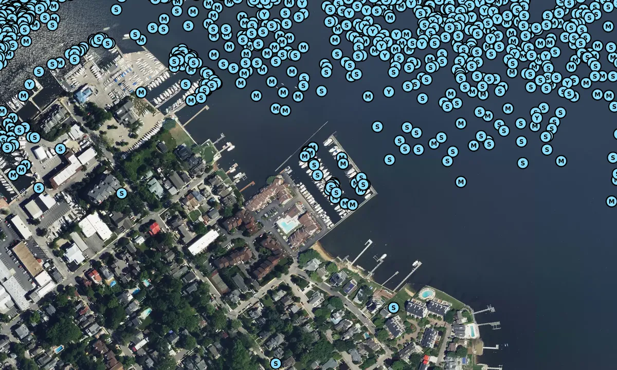 Satelite image of Annapolis Maryland Capital Yacht Club