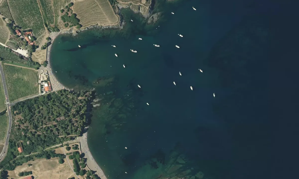 Flyfoto av Anse de Paulilles