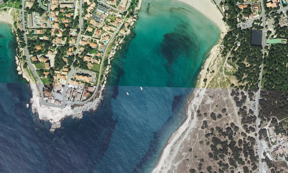 Flyfoto av Anse du Verdon