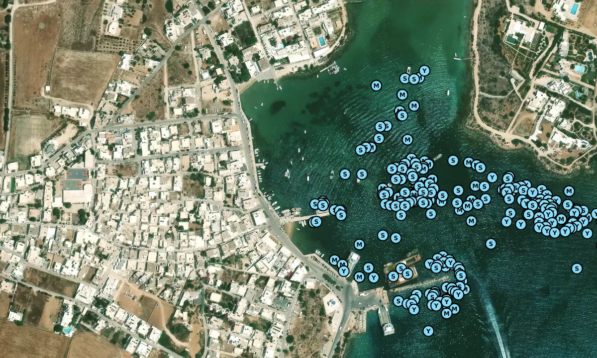 Satelite image of Antiparos Bay