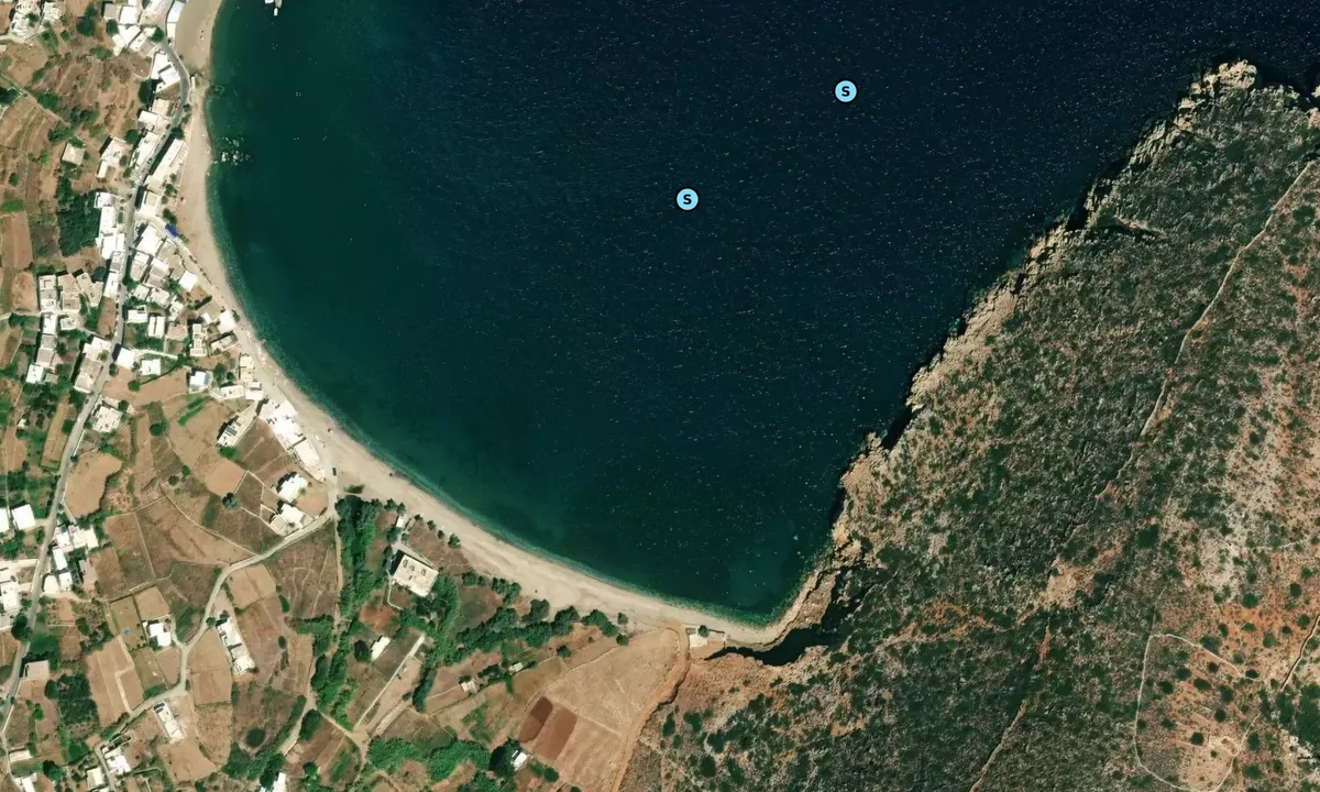 Satelite image of Apollonas Beach