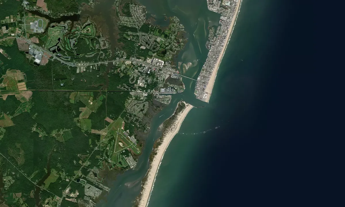 Flyfoto av Assateague Island