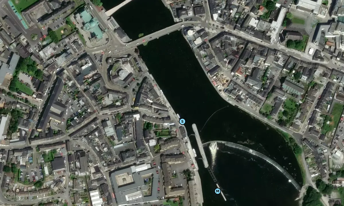 Satelite image of Athlone Public Mooring (West Bank)