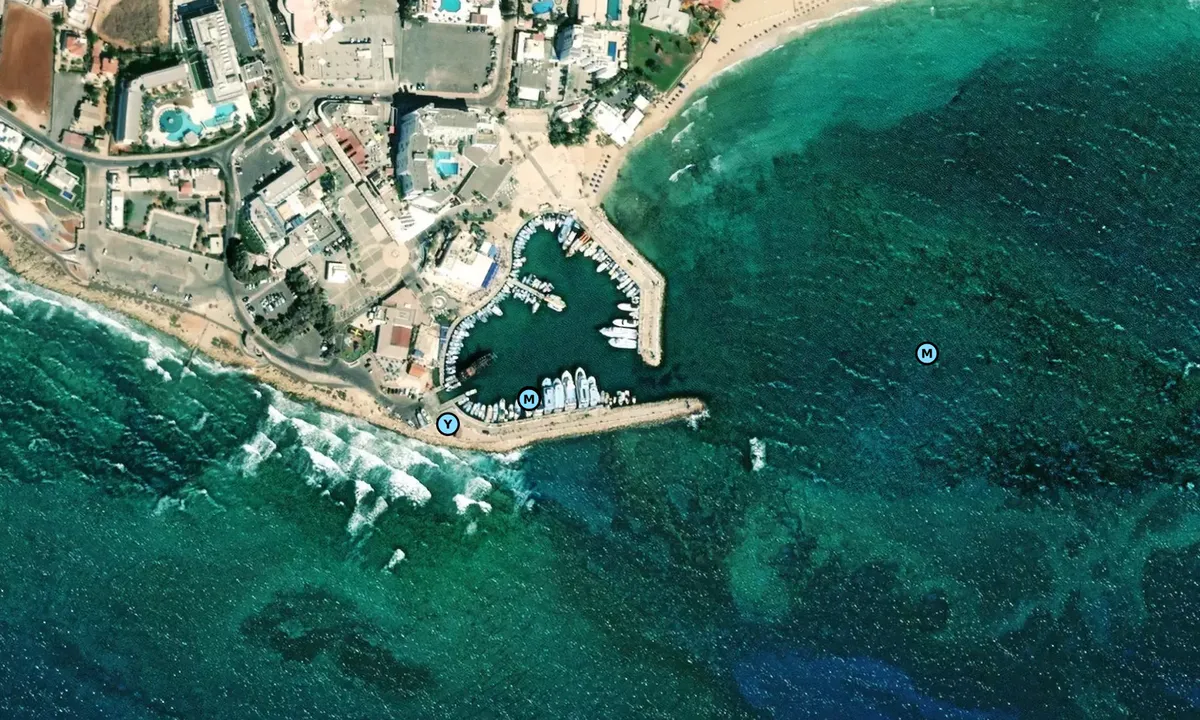 Satelite image of Ayia Napa fishing Harbor