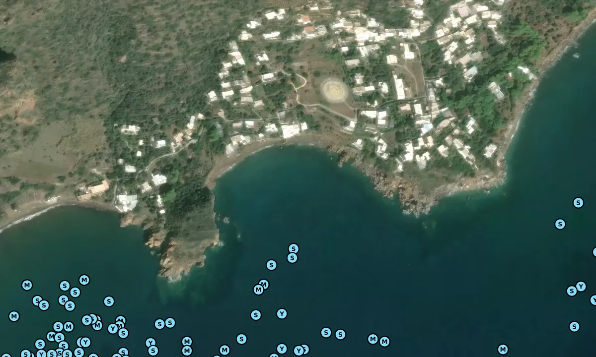 Satelite image of Baia di Drautto- Campo Boe Nautilus - Panarea