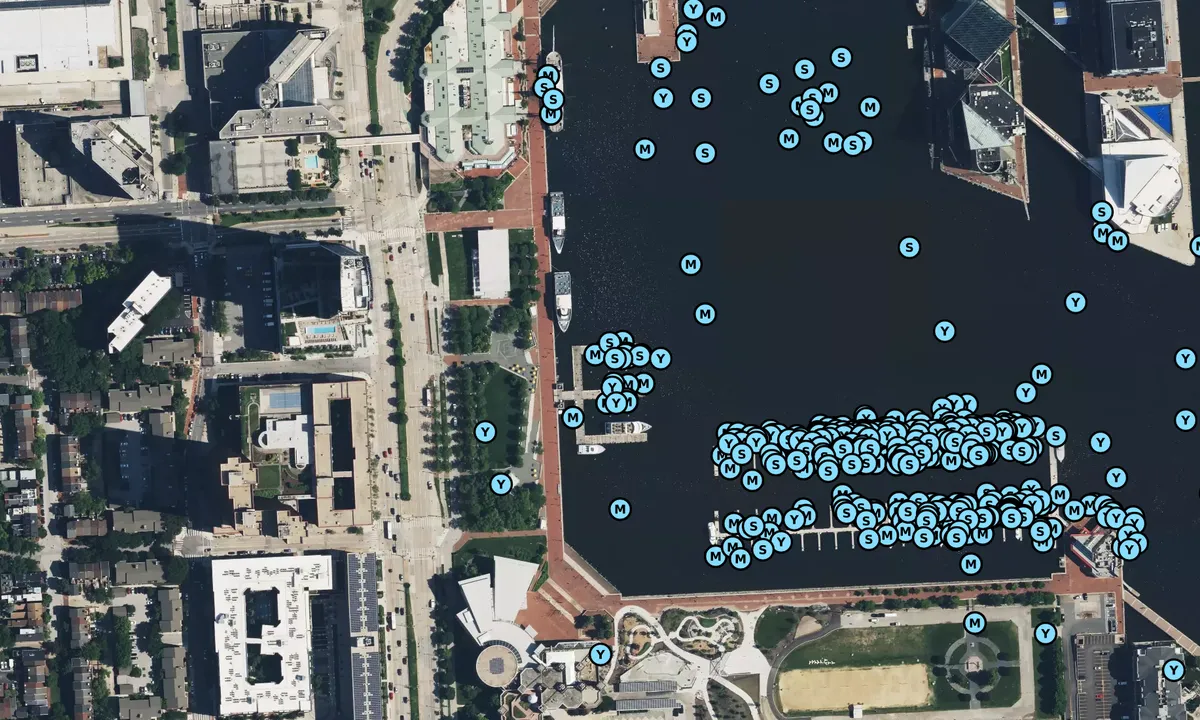Satelite image of Baltimore City's Dockmaster at the Inner Harbor (C
