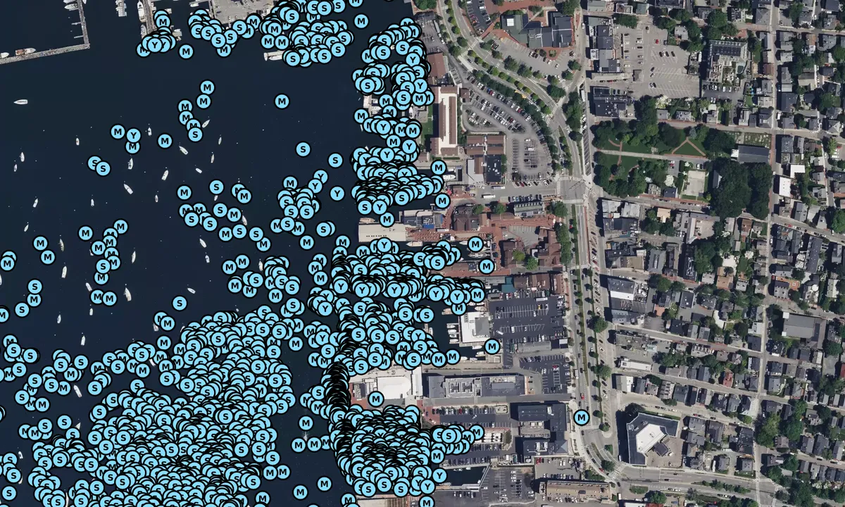 Satelite image of Bannisters Wharf Marina