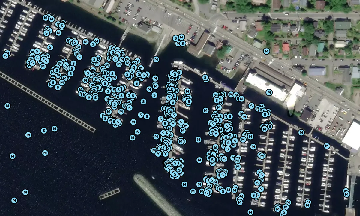 Satelite image of Bar Harbor - North and South