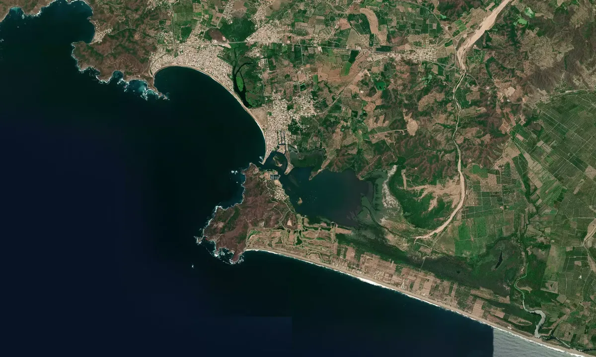 Flyfoto av Barra de Navidad Lagoon