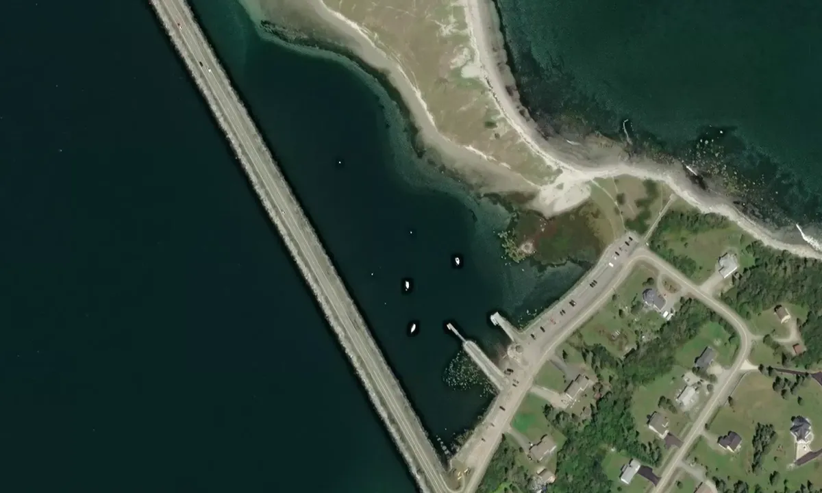 Satelite image of Barrington Passage Causeway