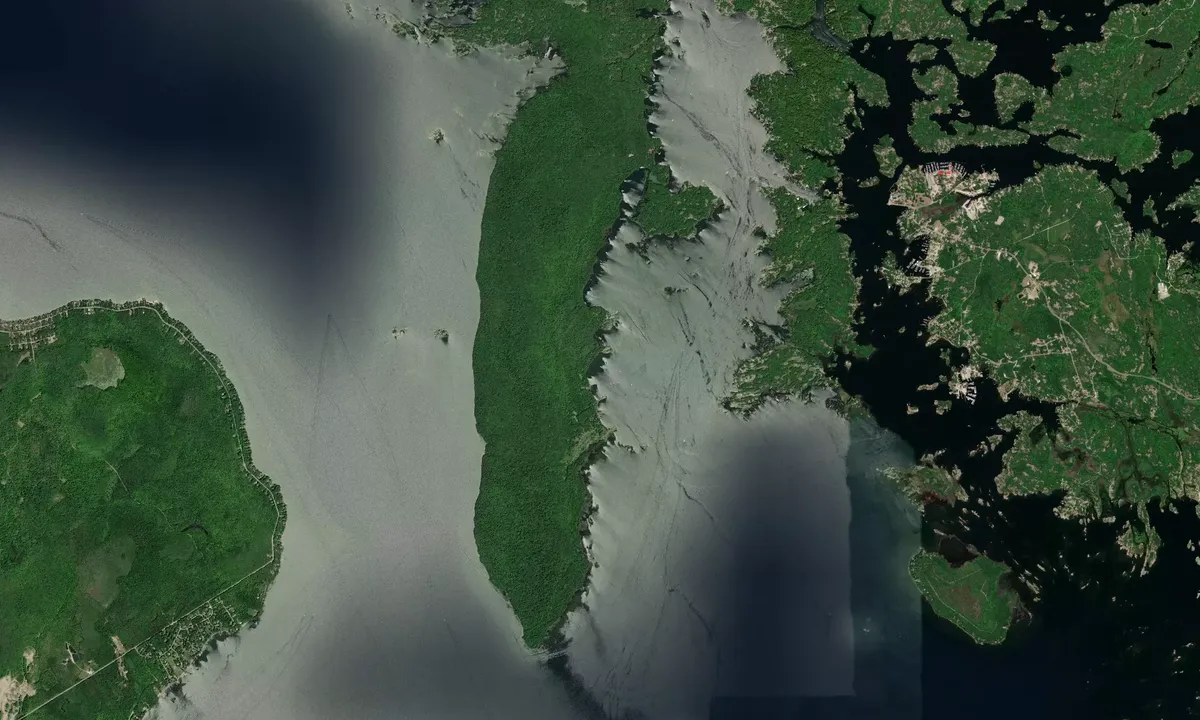 Flyfoto av Beaudoleil Island Cedar Springs Dock