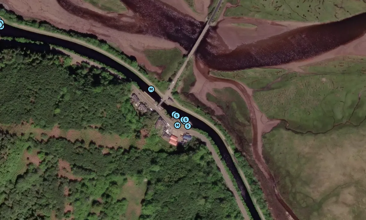 Satelite image of Bellanoch bridge pontoon
