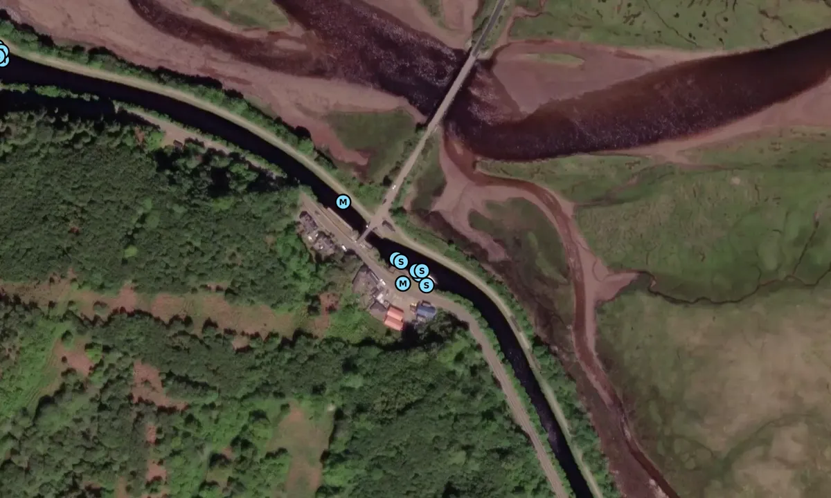 Satelite image of Bellanoch bridge pontoon