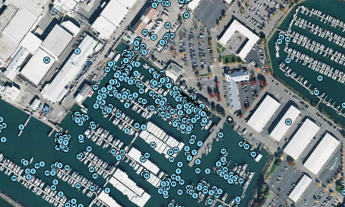Satelite image of Bellingham Yacht Club - Whatcom