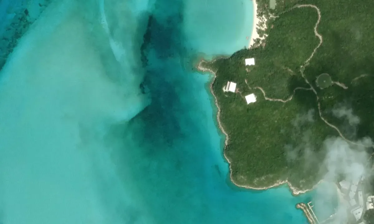 Satelite image of Bells Cay