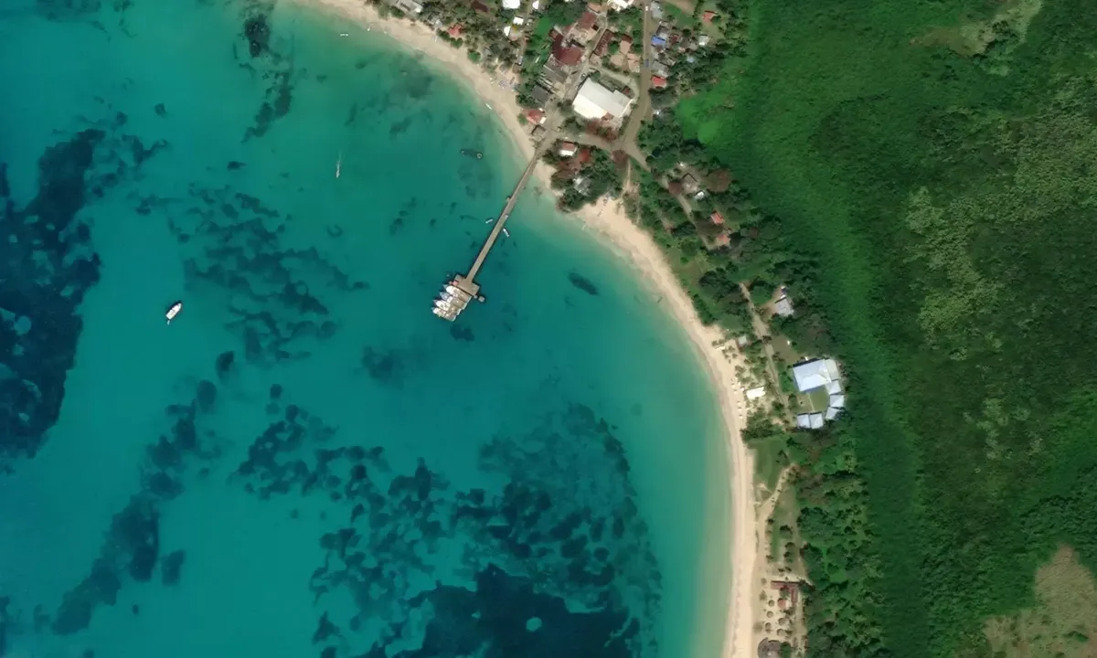 Satelite image of Big Corn Island Arenas Beach