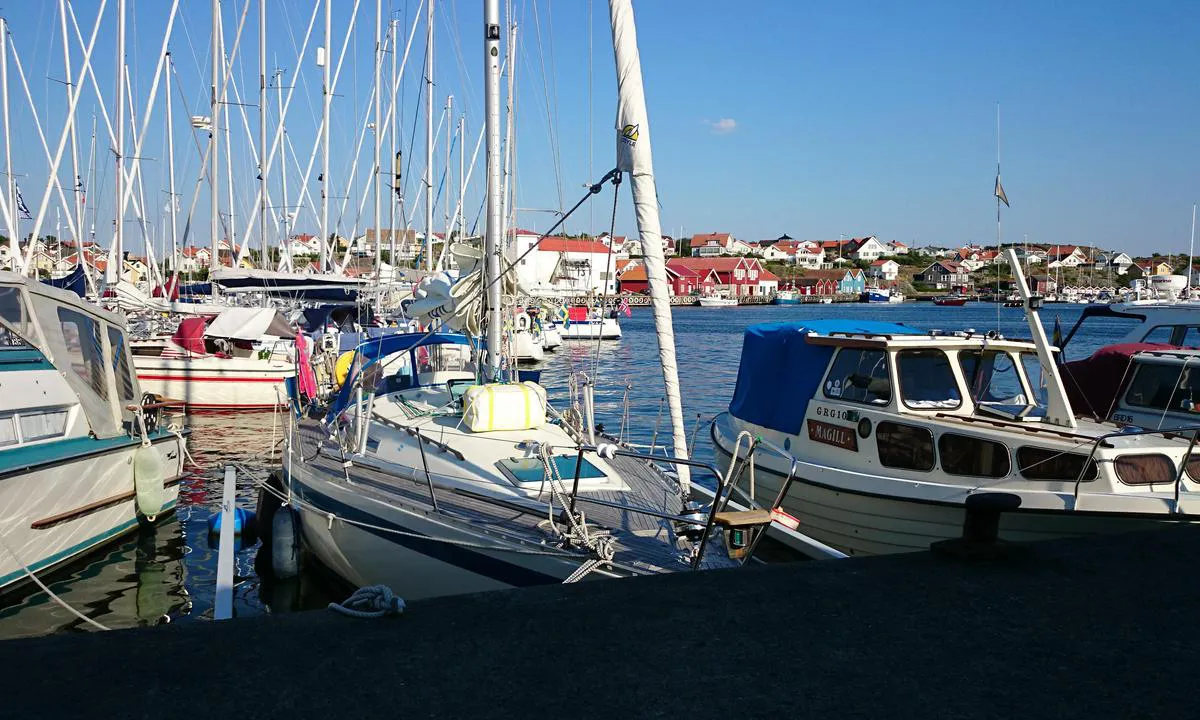 Björkö - Fiskehamnen: Gjestebryggene på N-siden av havnens innløp