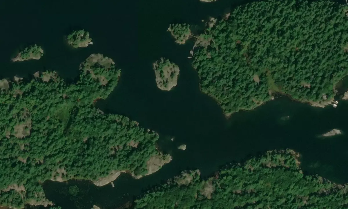 Satelite image of Black Bass Island Anchorage