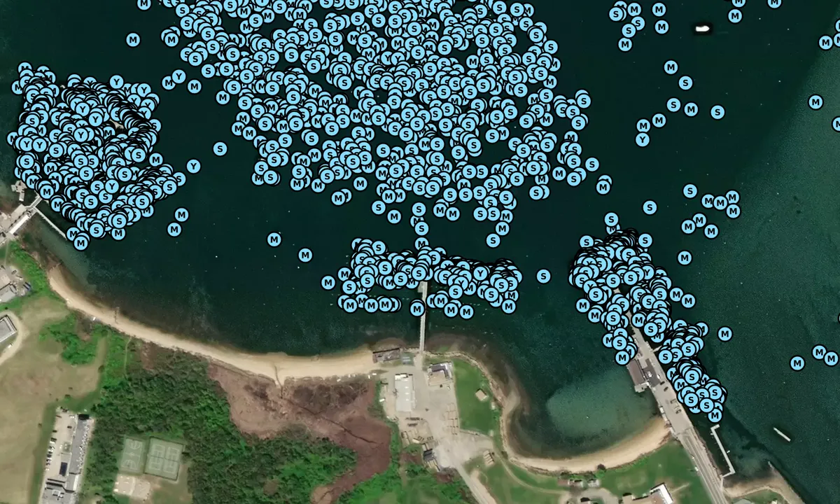Satelite image of Block Island Boat Basin