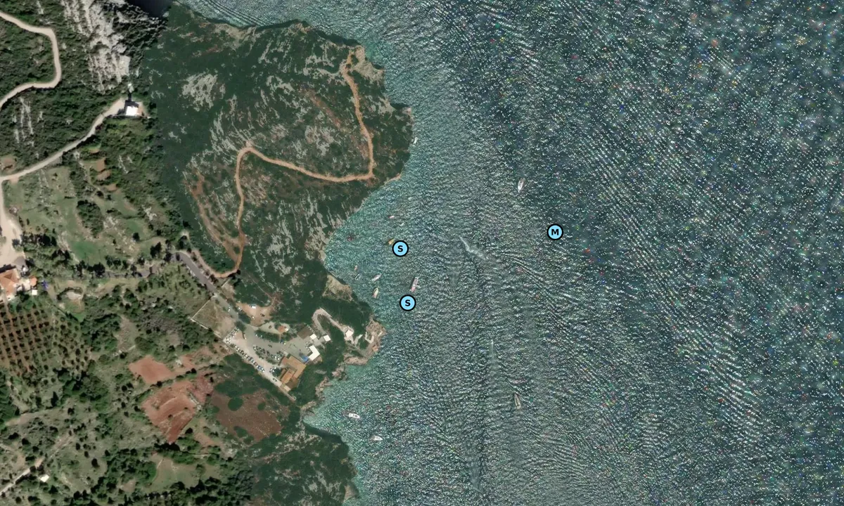 Satelite image of Blue Caves Agios Nikolaos