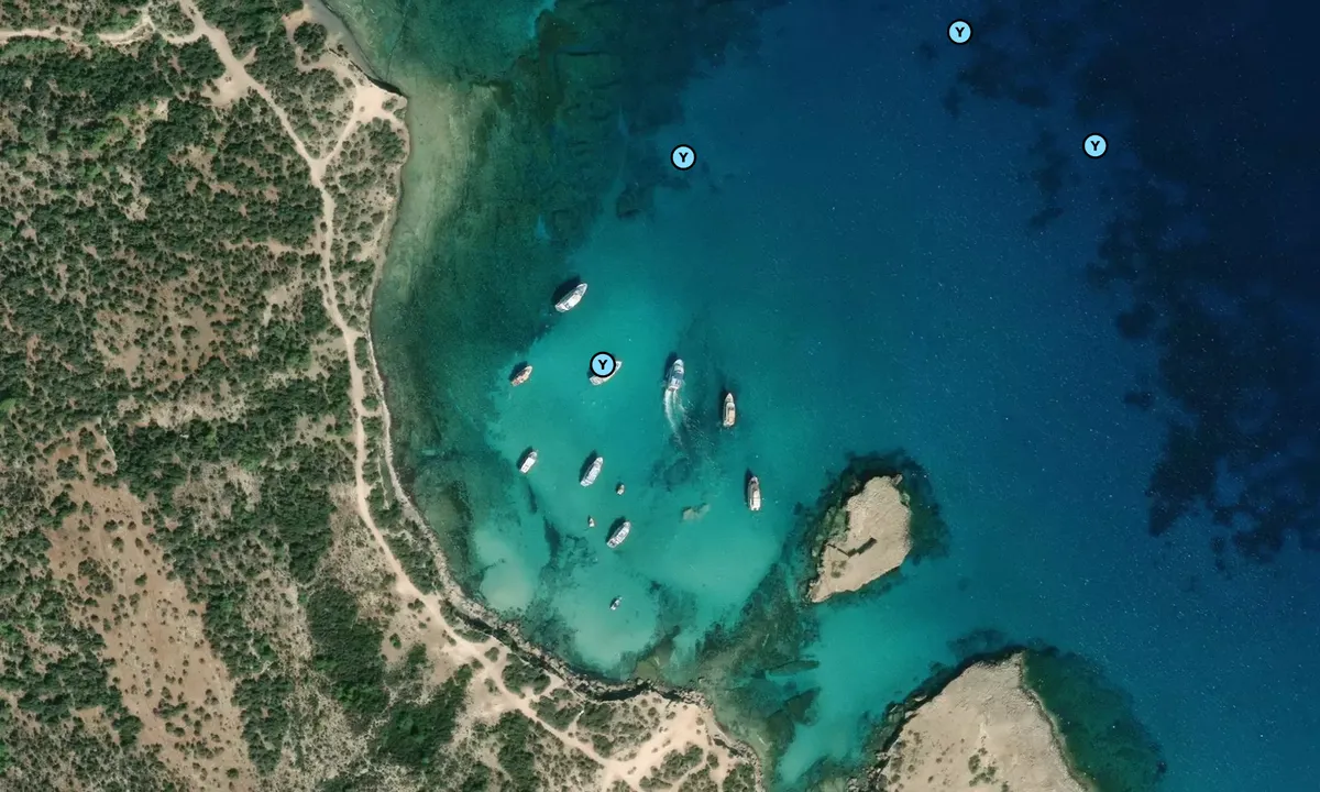 Satelite image of Blue Lagoon - Neo Chorio