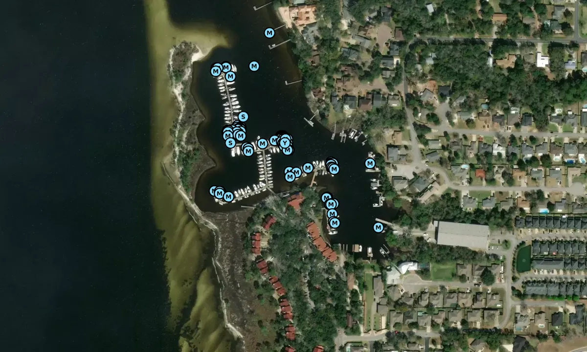 Satelite image of Bluewater Bay Marina