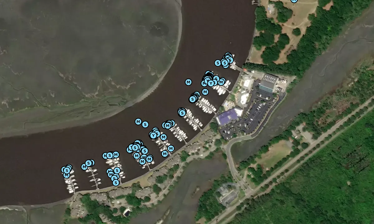 Satelite image of Bohicket Marina and Market