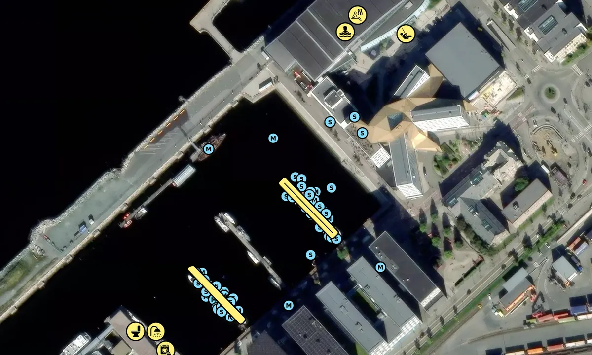 Satelite image of Brattørbassenget gjestehavn