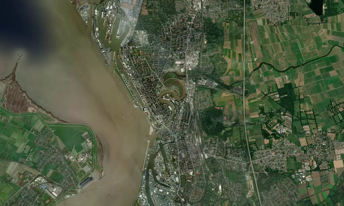 Flyfoto av Bremerhafen Geeste