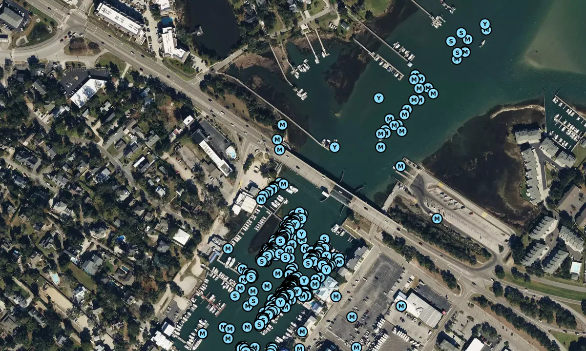 Satelite image of Bridge Tender Marina