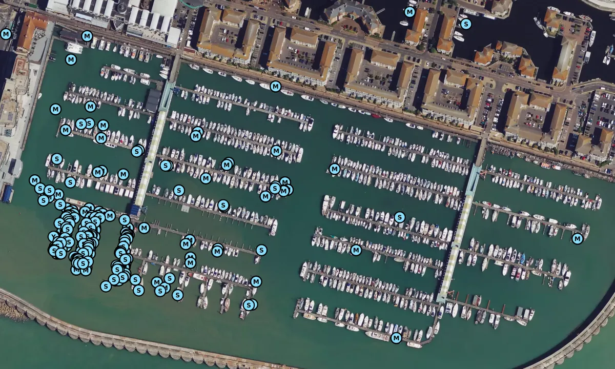 Satelite image of Brighton Marina