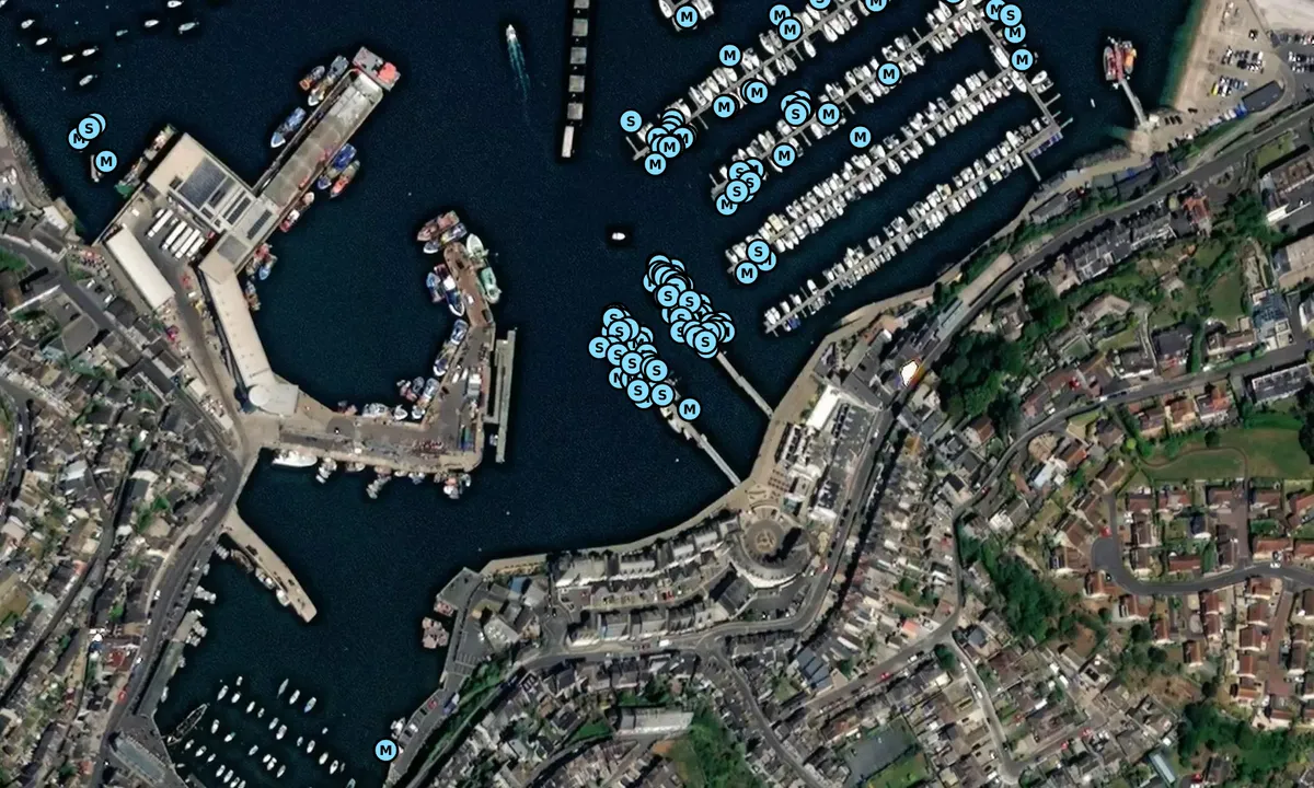 Satelite image of Brixham Town Quay Pontoon