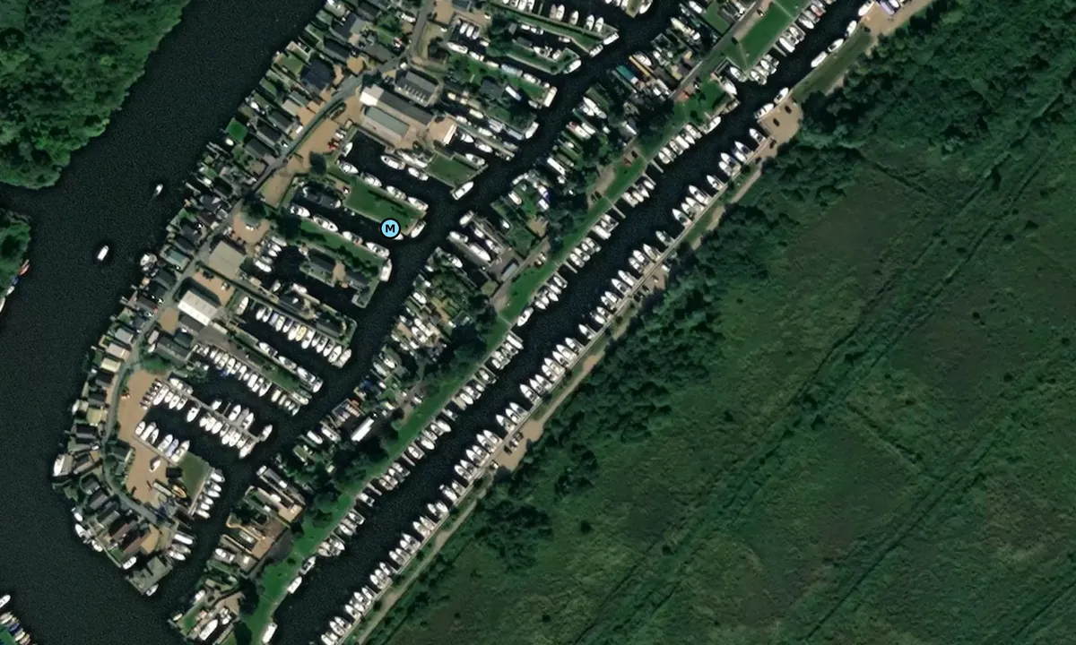 Satelite image of Brundall Bay Marina - Norwich