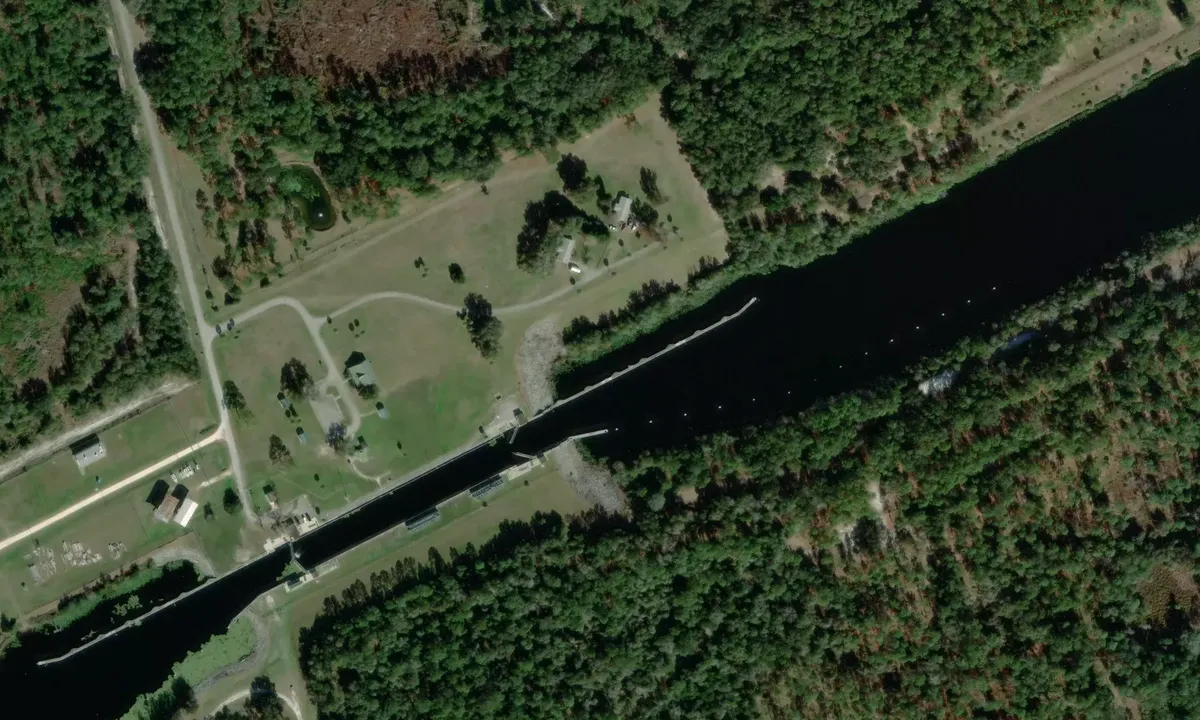 Satelite image of Buckman Lock