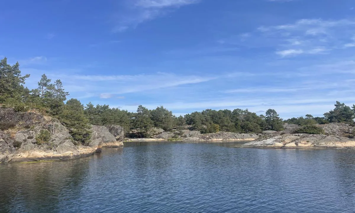 Burøy: Vest for Kaninholmen. Førtøyning både til venstre og høyre på dette bilde.