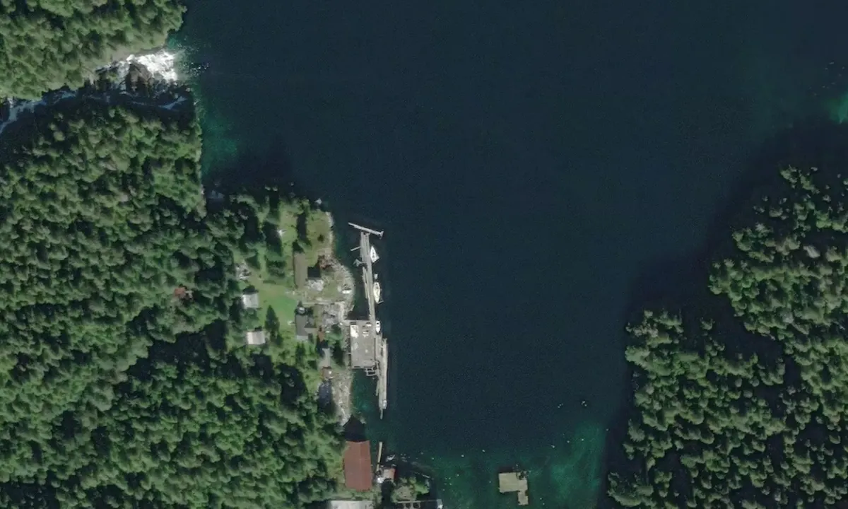 Satelite image of Butedale Private Dock