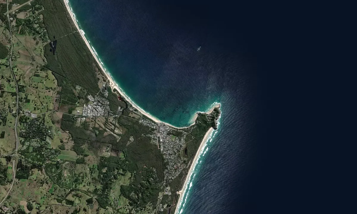 Flyfoto av Byron Bay