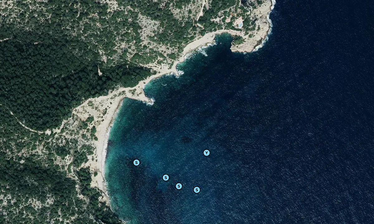 Satelite image of Cala Blanca site de plongée