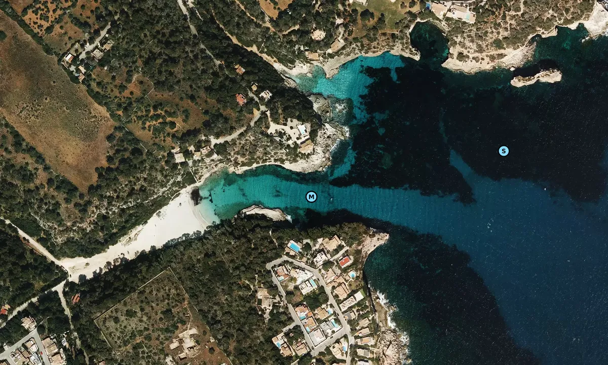 Satelite image of Cala Llombards