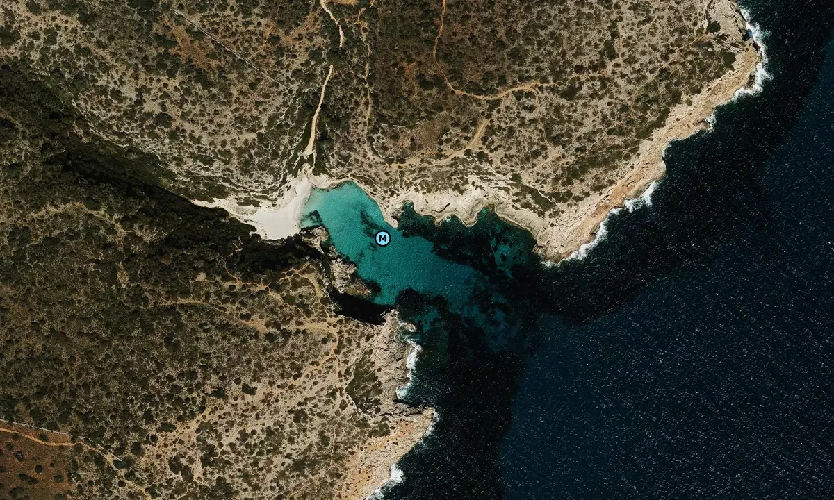 Satelite image of Cala Màrmols