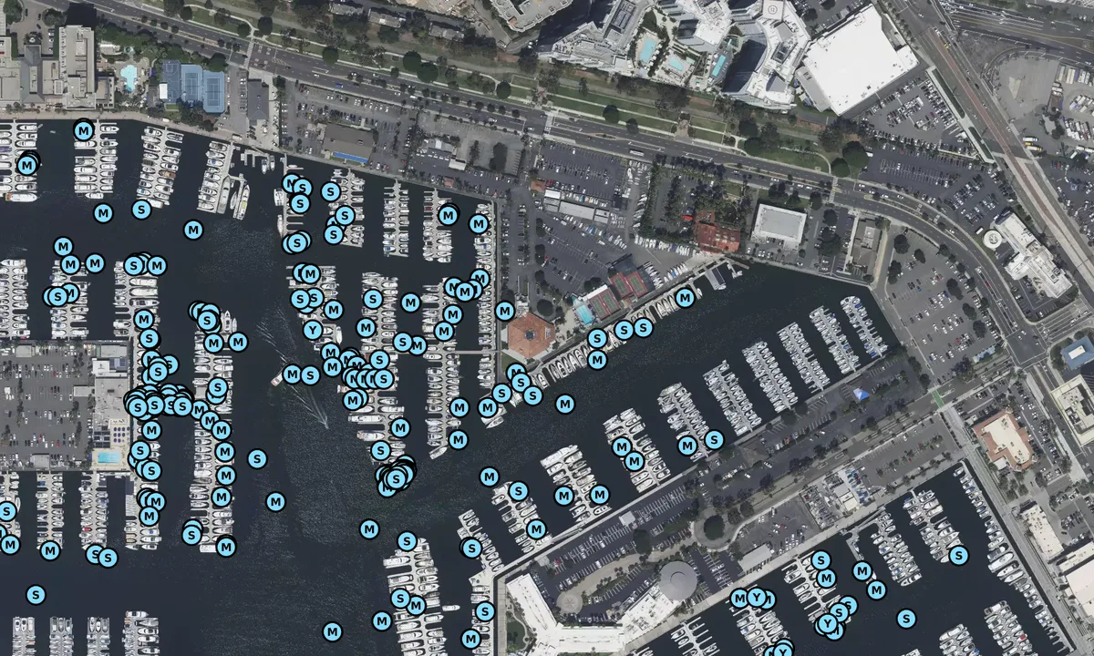Satelite image of California Yacht Club